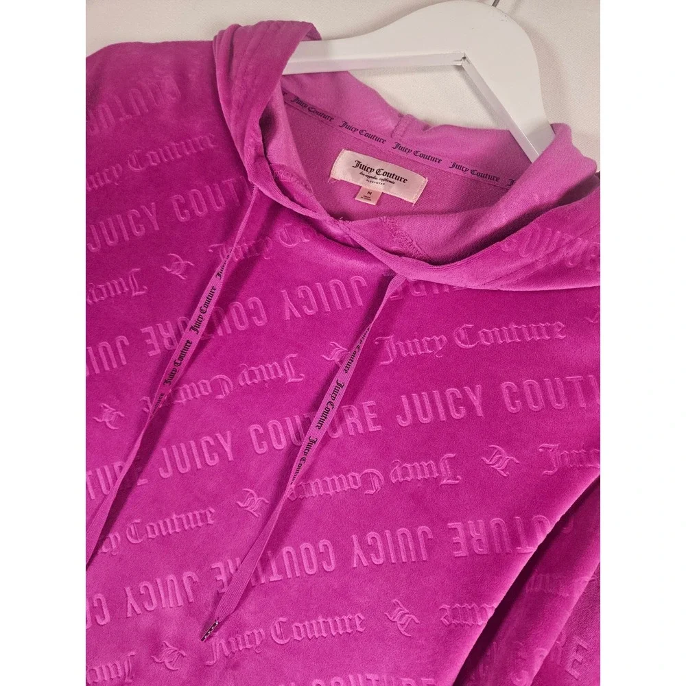 Juicy Couture Tracksuit Women M Purple Velour Y2K Logo Hoodie Jogger Set Lounge